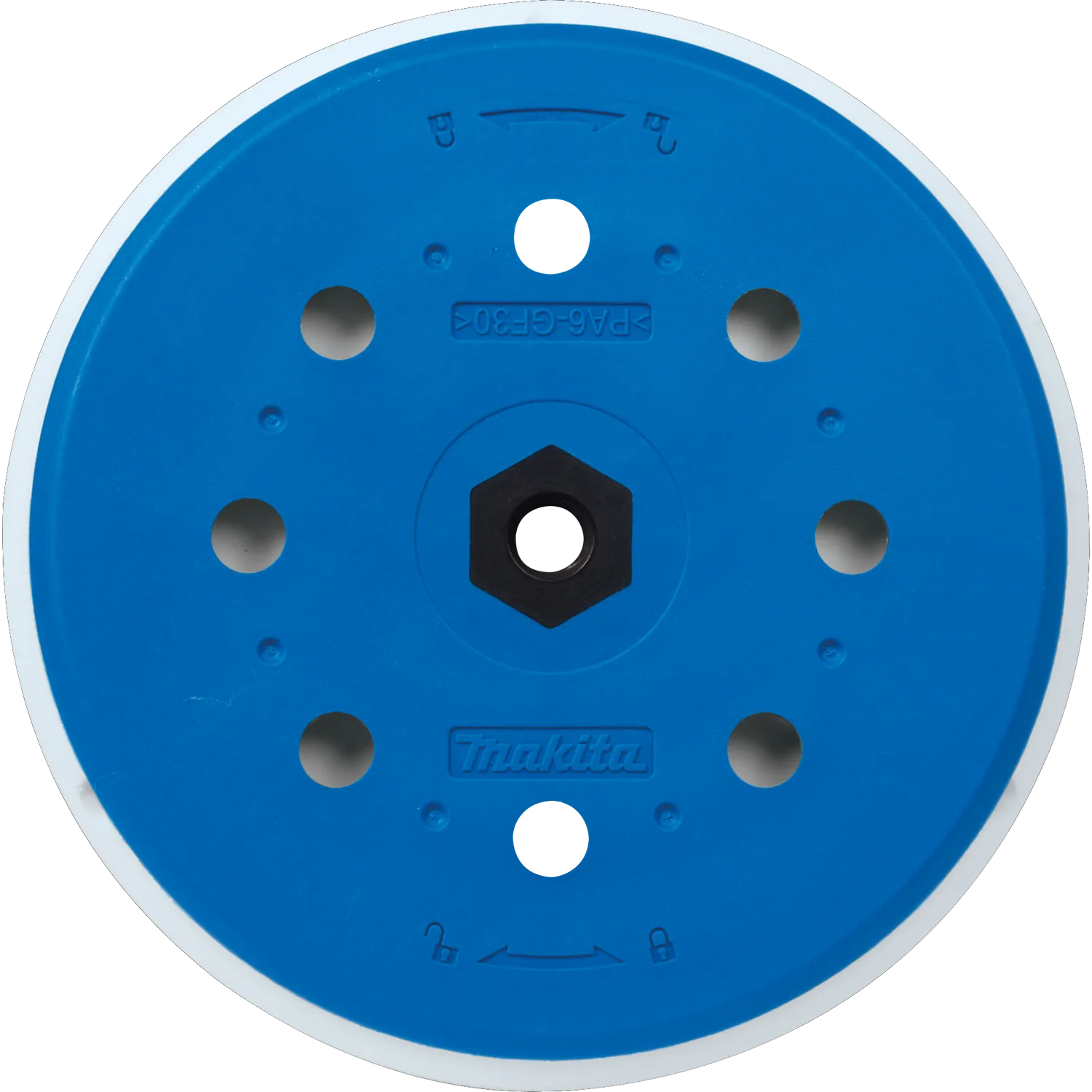 6" Round Sanding Backing Pad, Hook & Loop, Hard