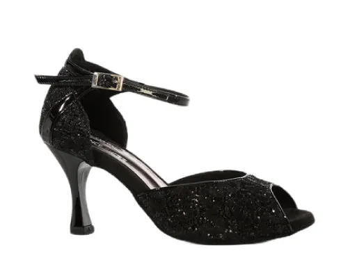 721 / 706 Zapatos de baile en purpurina negra