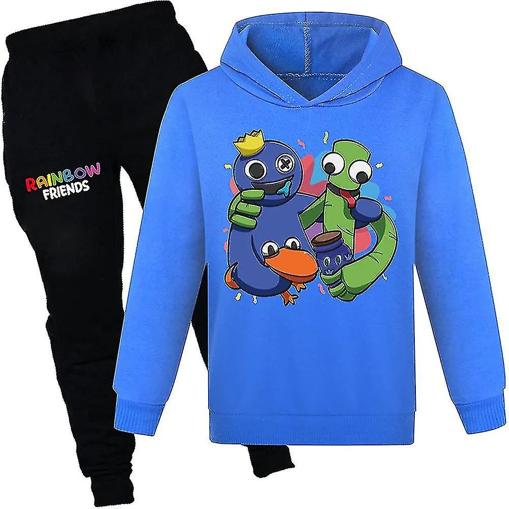 914 AñOS NIñOS ADOLESCENTES NIñOS NIñAS RAINBOW FRIENDS OUTFIT SUDADERAS CON CAPUCHA + PANTALONES CHáNDAL SET REGALOSC