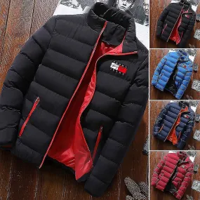Abrigo acolchado para hombre Chaqueta de pluma gruesa de longitud media Abrigo cálido de invierno Ajustado ajuste