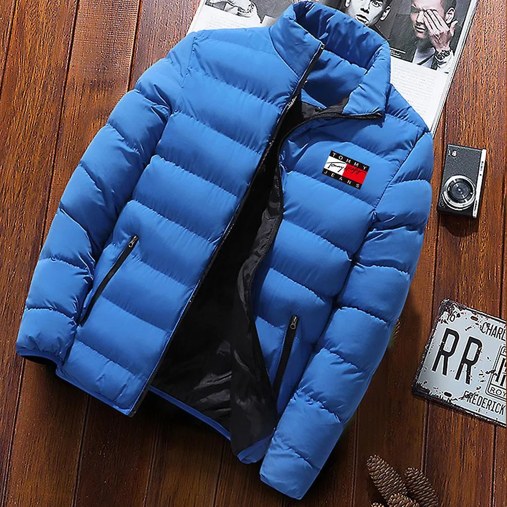 Abrigo acolchado para hombre Chaqueta de plumas gruesas de longitud media Abrigo cálido de invierno Corte ajustado