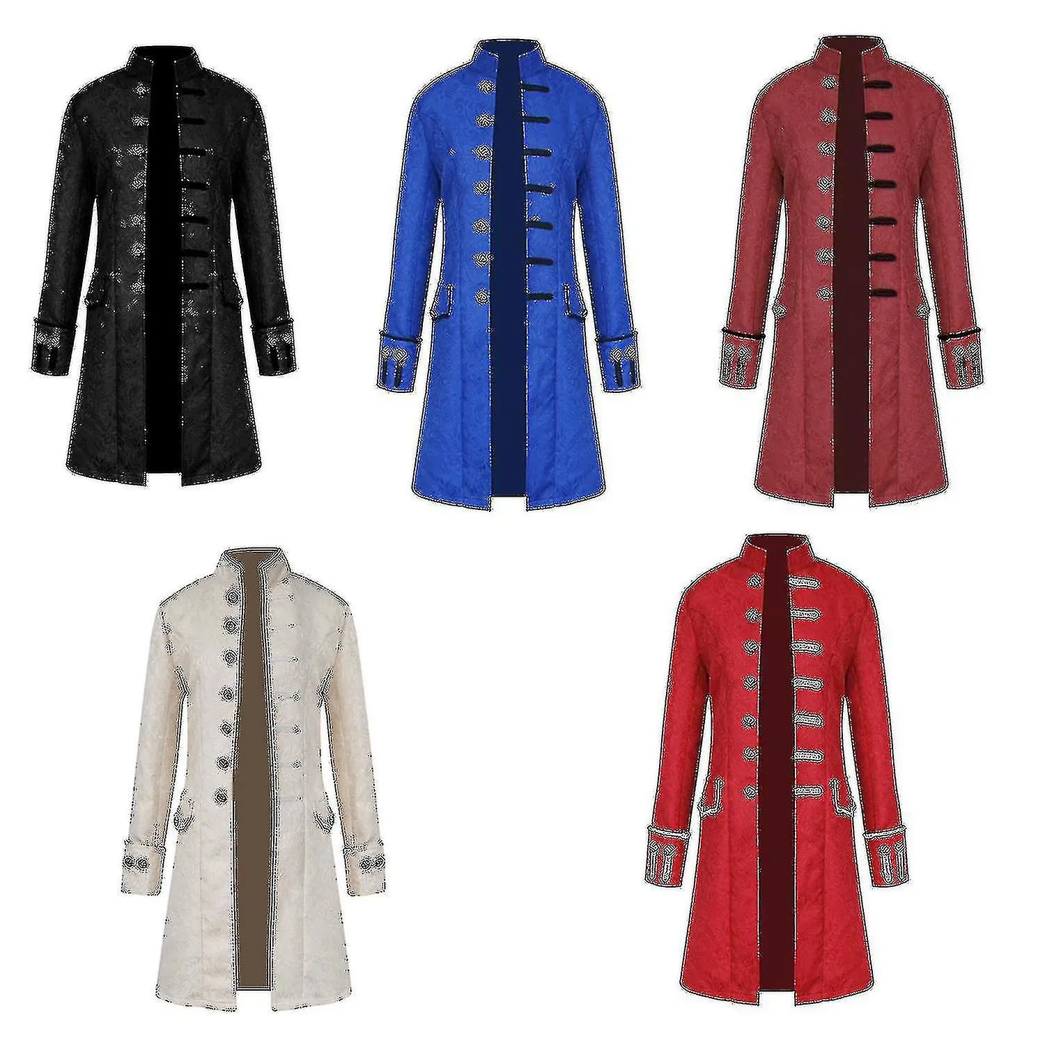 Abrigo de hombre Moda Steampunk Retro Uniforme de hombre Carnaval Stand Collar Costume_y