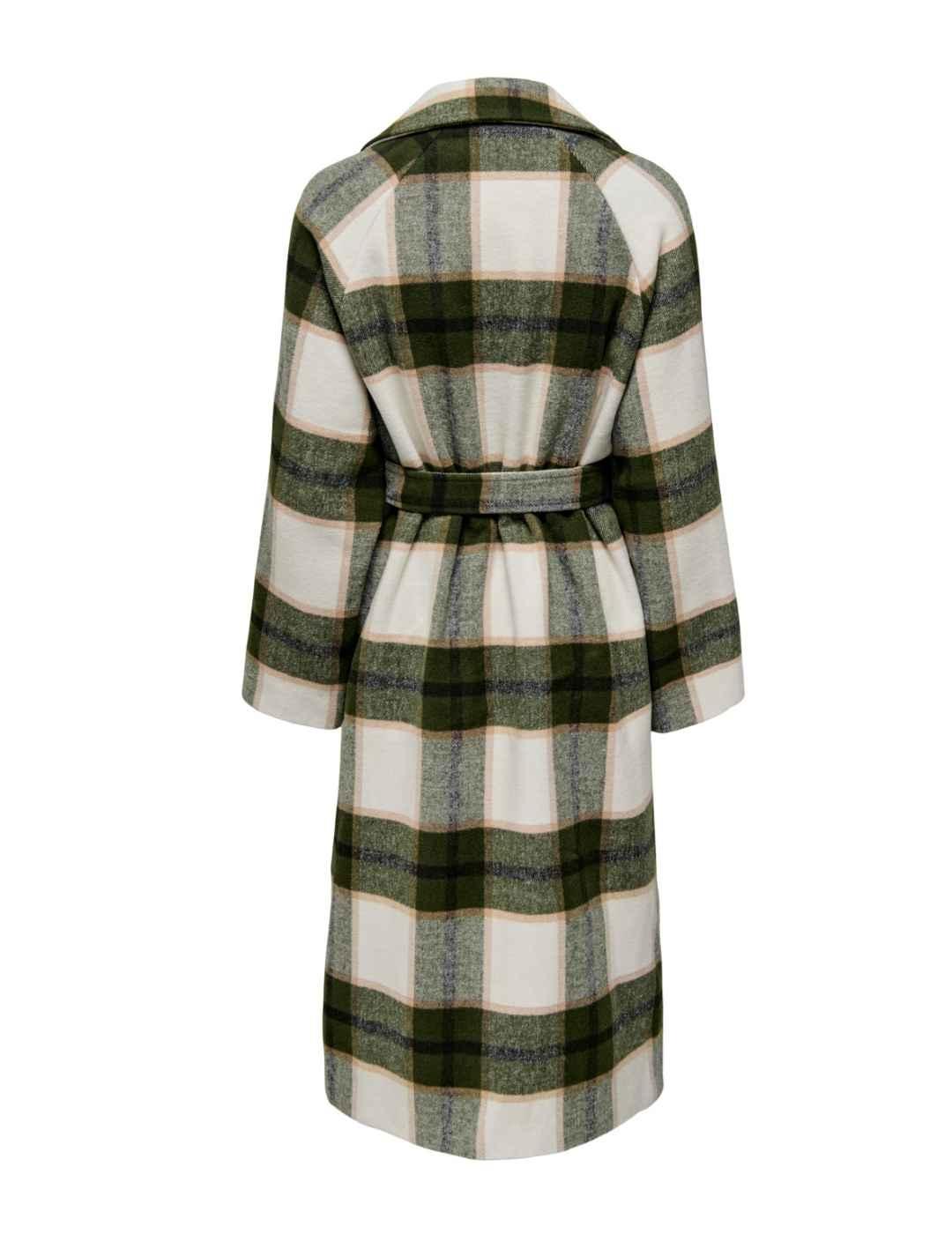 Abrigo de paño Only Hilda cuadros verde para mujer