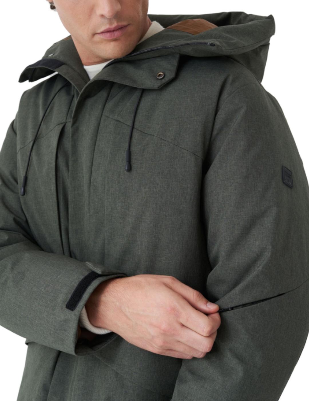 ABRIGO LARGO VERDE SLIM CON RELLENO PARA HOMBRE Z