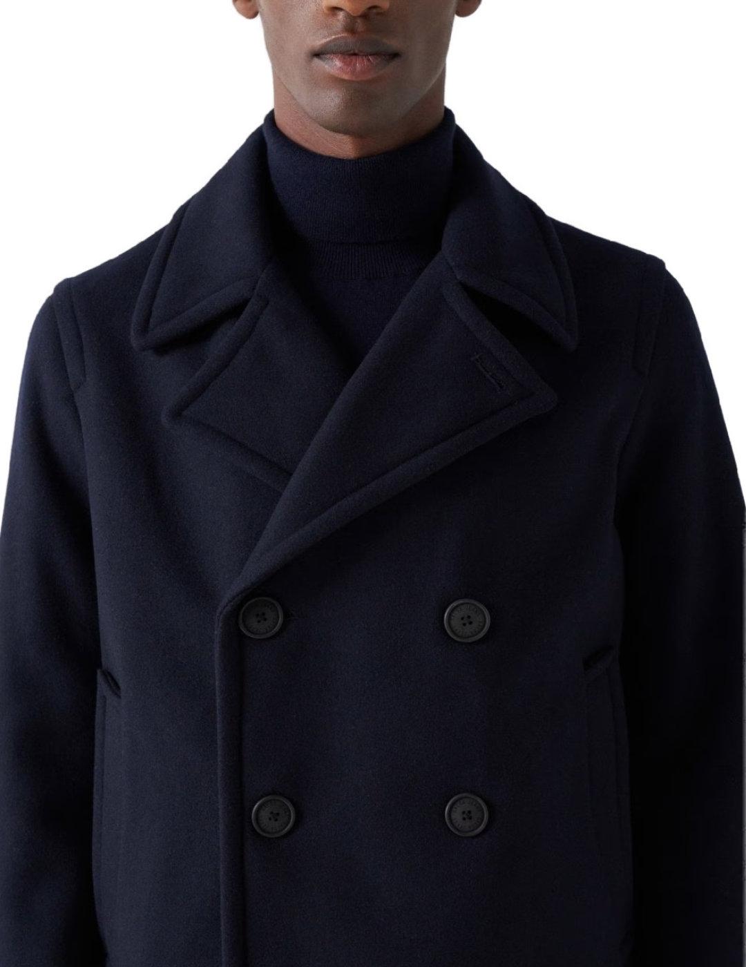 Abrigo Salsa azul marino de paño corto para hombre