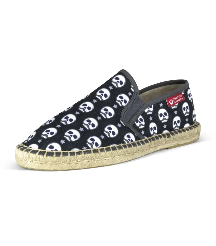 Alpargatas mocasín de yute para hombre MUSTACHE SKULL