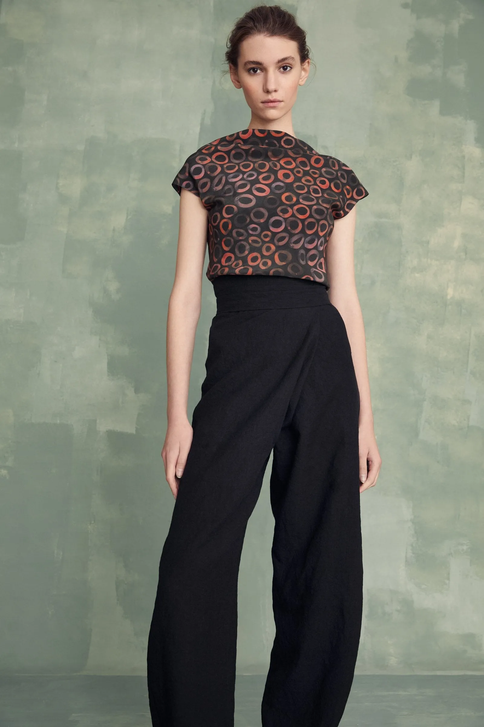 Arce, ecru linen and viscose pants