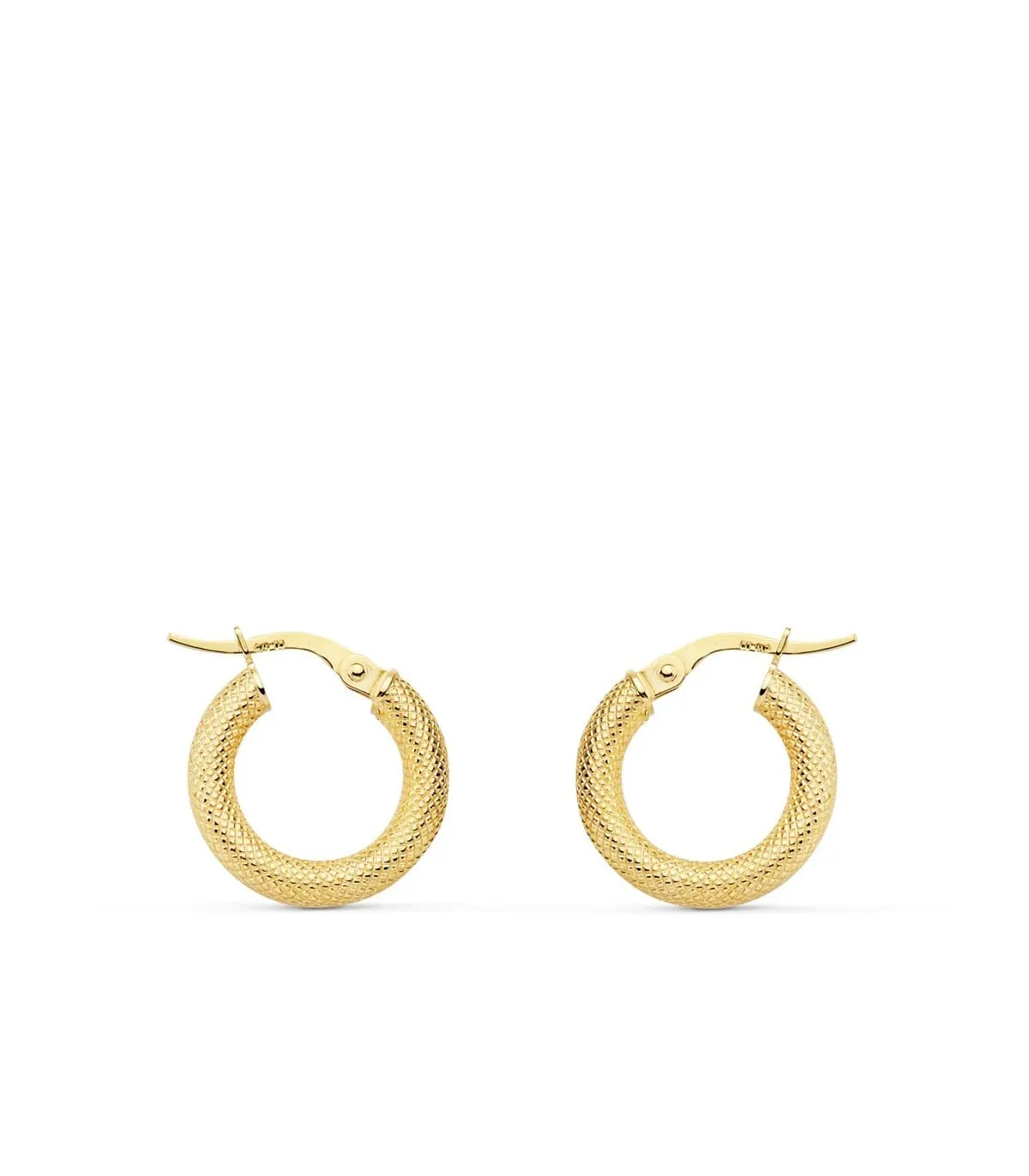 Aros Espiga Oro Amarillo 18 K 16 MM