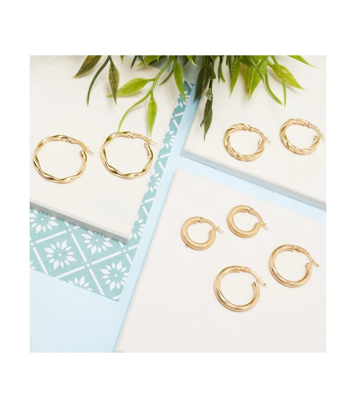 Aros Espiga Oro Amarillo 18 K 16 MM