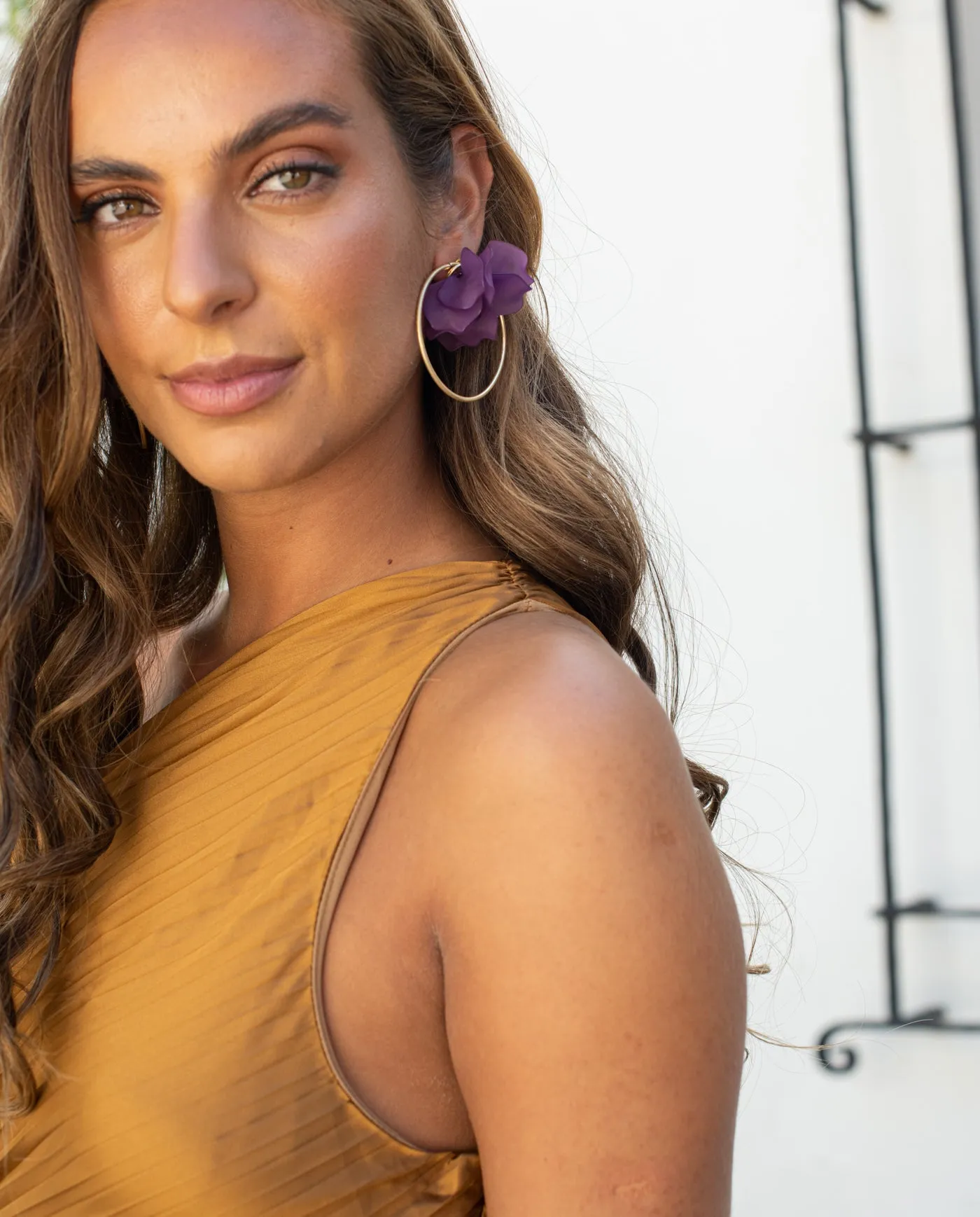 Aros Pia Flor Morado