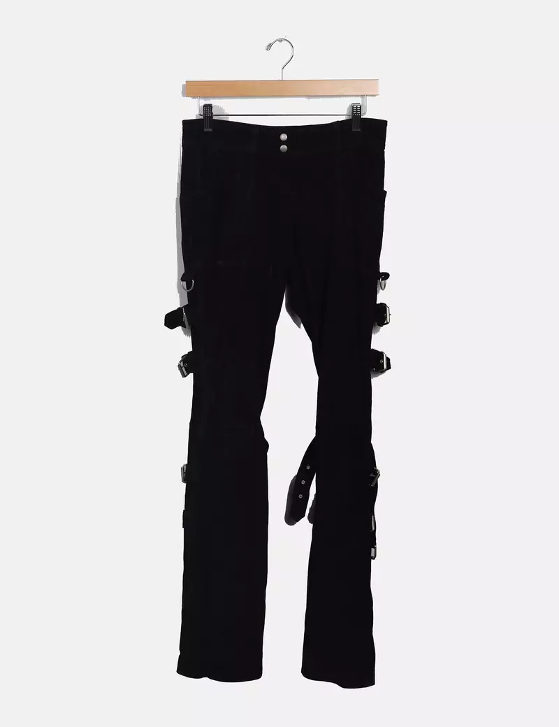 Atos Lombardini Pantalón antelina negro