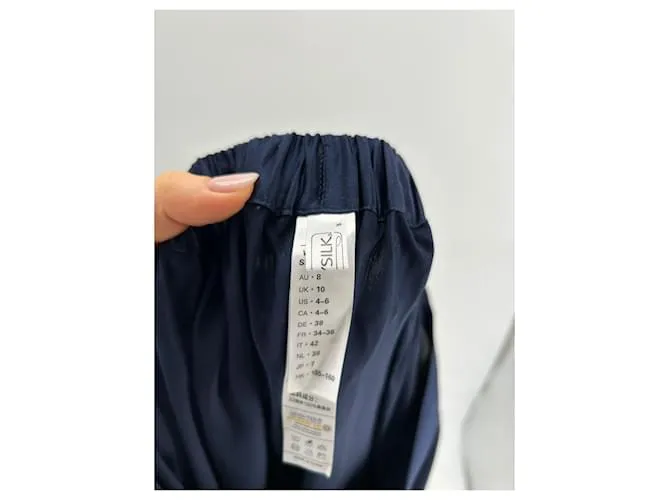 Autre Marque LILYSILK Pantalón T.Reino Unido 10 Seda Azul 
