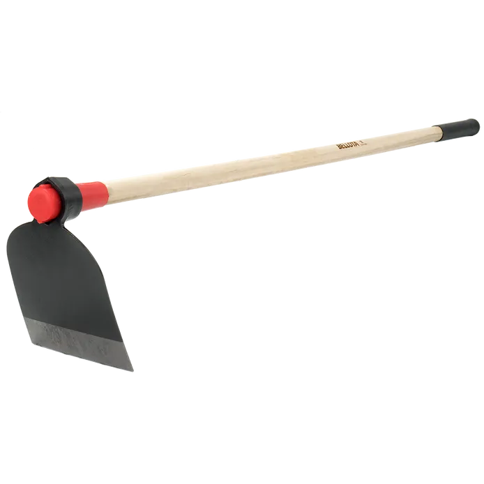 Azada forjada antigiro, para hacer caballones. Con mango de madera certificada de 1400 mm