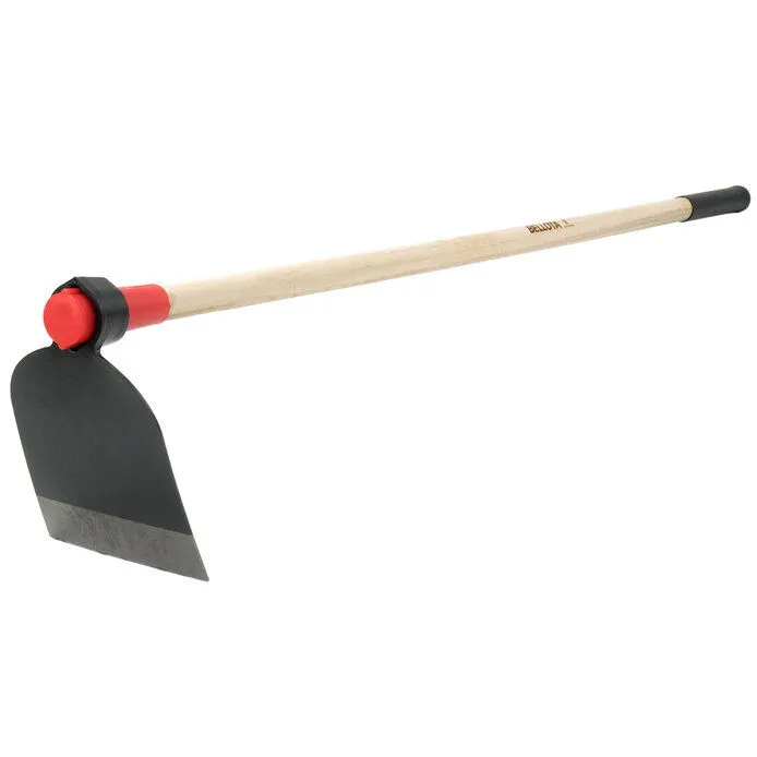 Azada forjada antigiro, para hacer caballones. Con mango de madera certificada de 1400 mm