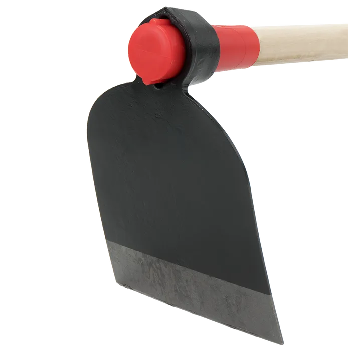 Azada forjada antigiro, para hacer caballones. Con mango de madera certificada de 1400 mm