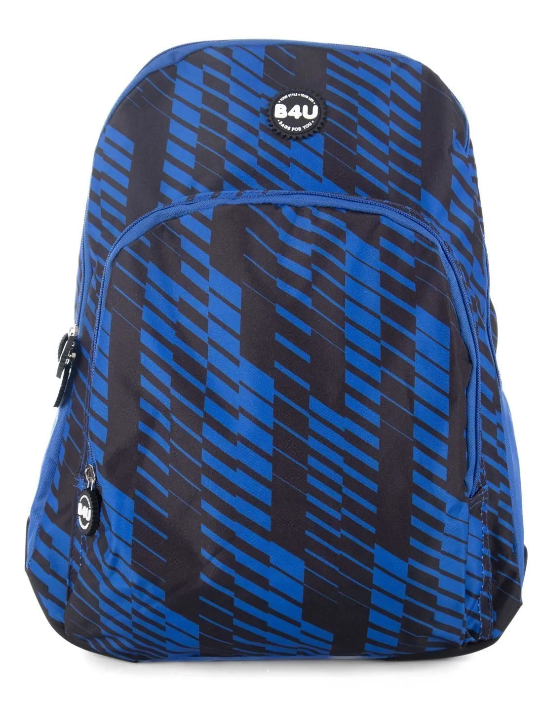 B4U  MOCHILA AZUL Y NEGRO GRANDE ABSTRATCT 453441