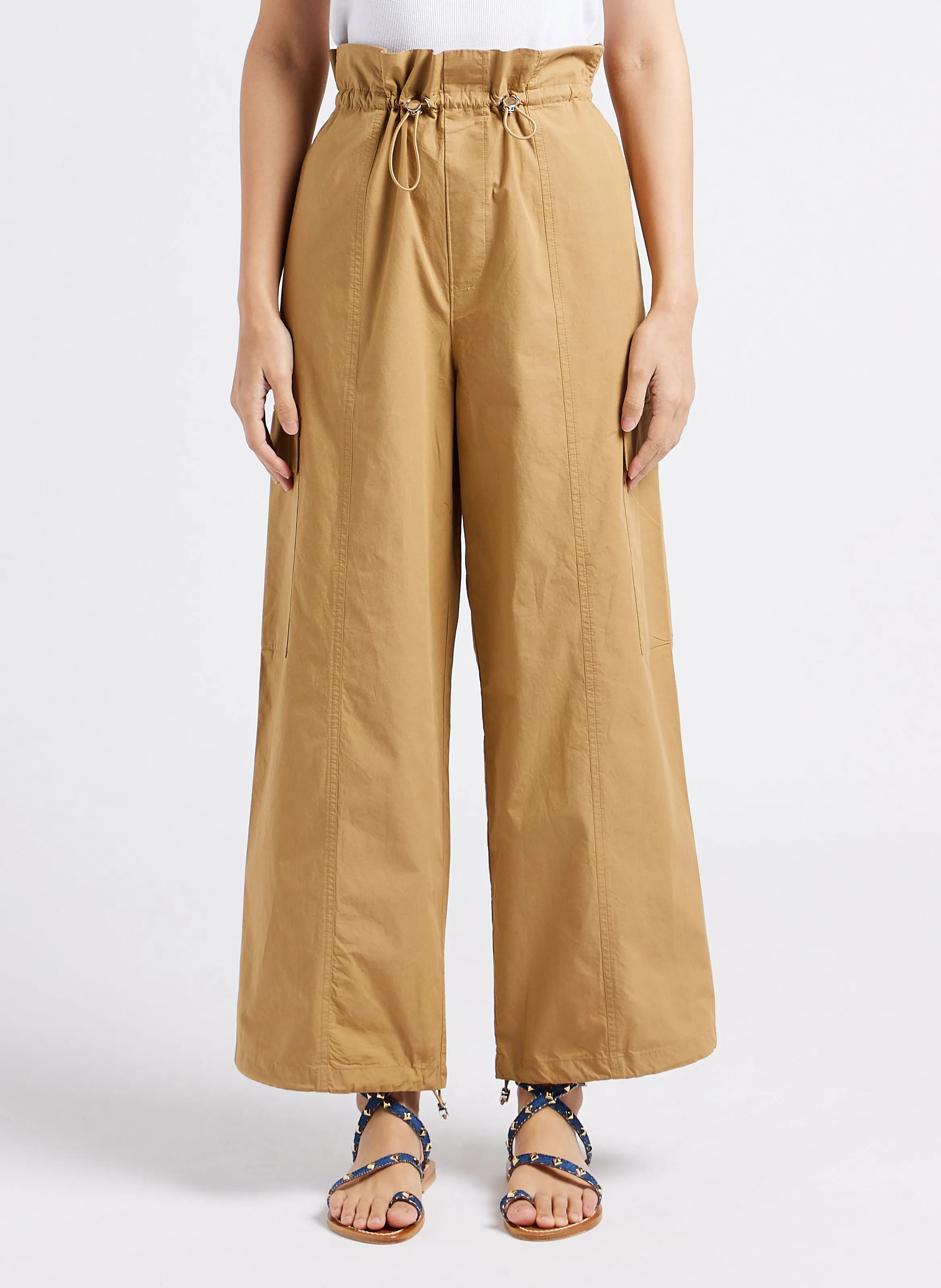 BERENICE PAULINE  PANTALóN CARGO DE ALGODóN EN BEIGE