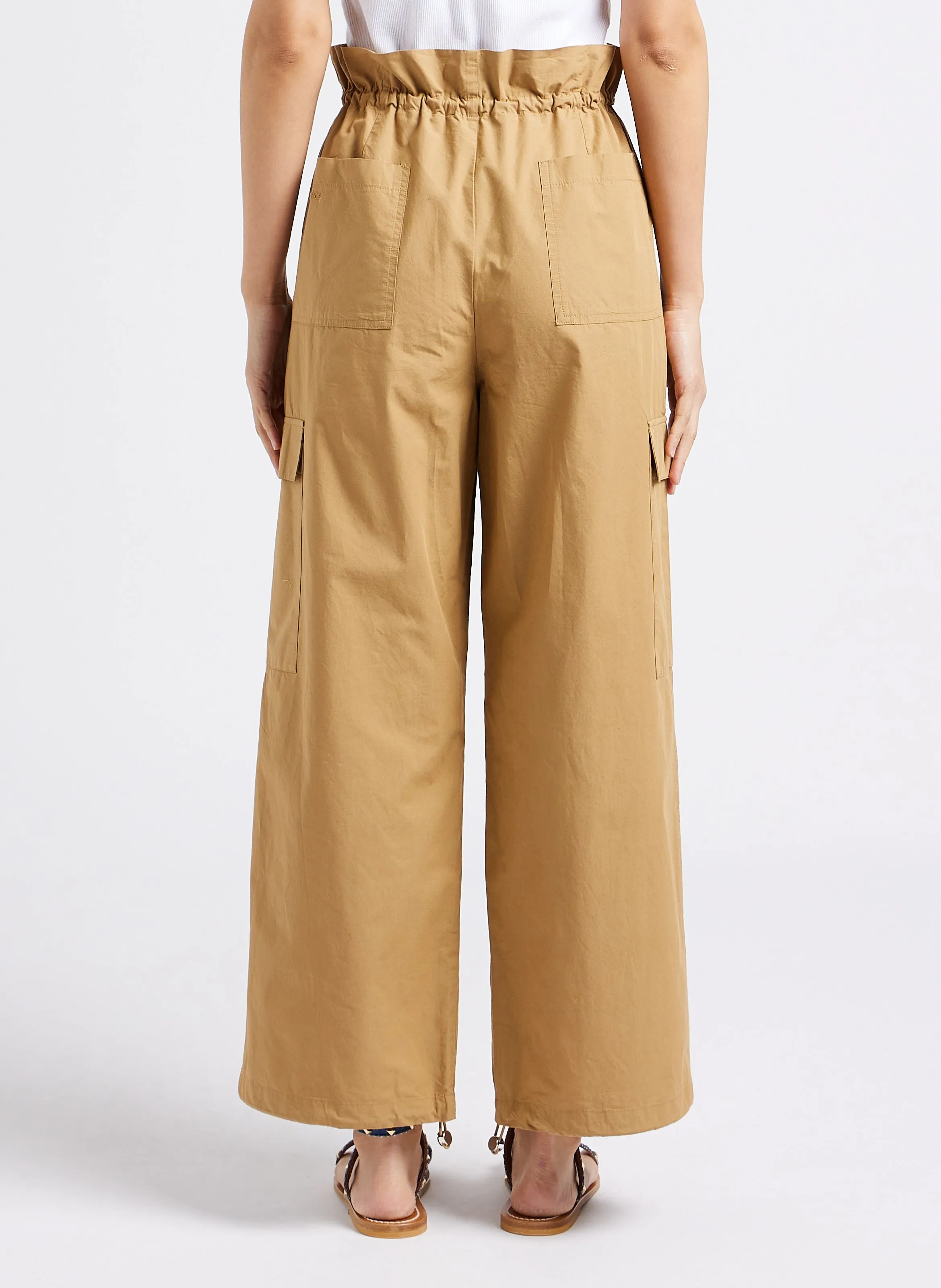 BERENICE PAULINE  PANTALóN CARGO DE ALGODóN EN BEIGE