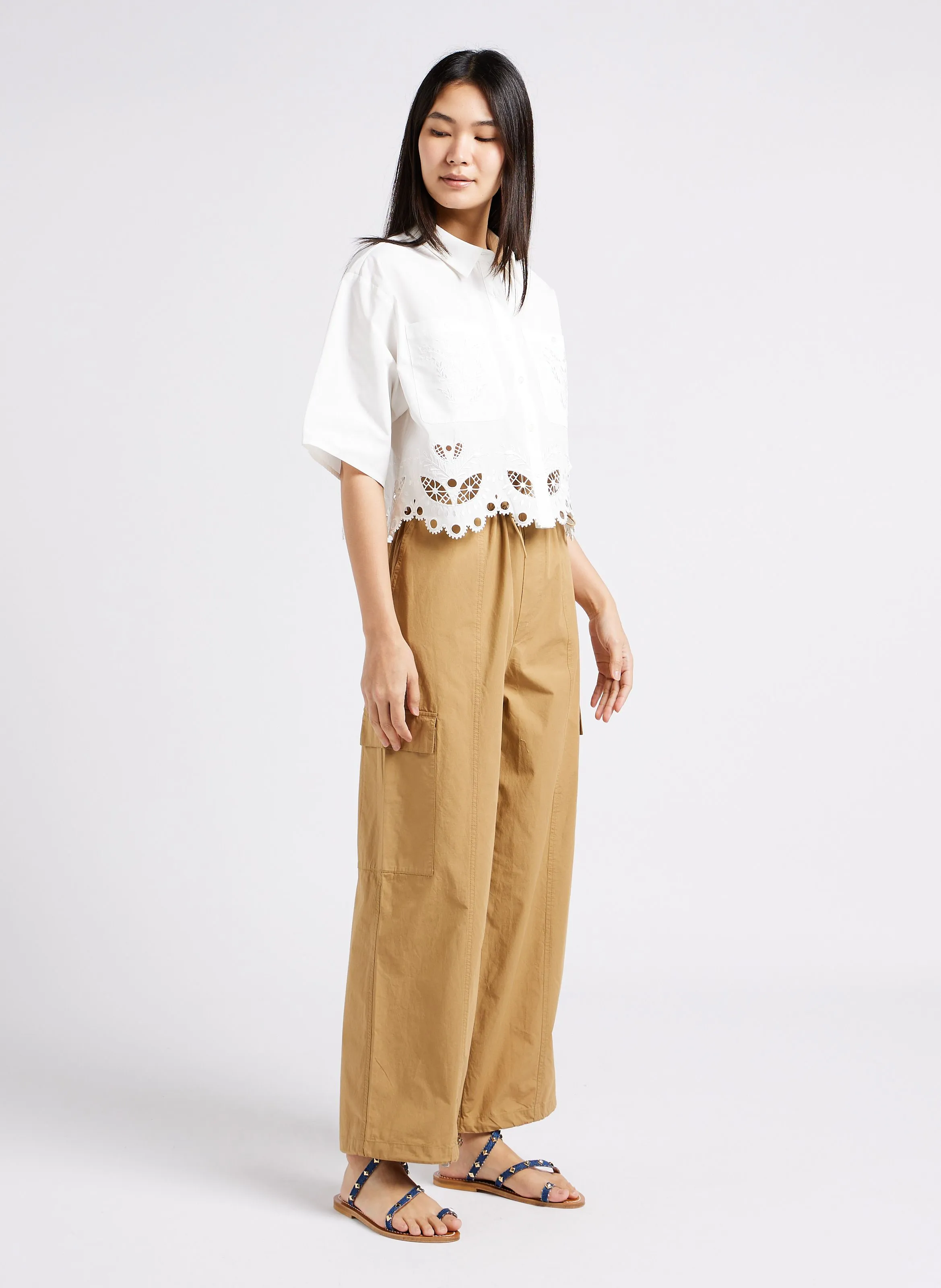 BERENICE PAULINE  PANTALóN CARGO DE ALGODóN EN BEIGE