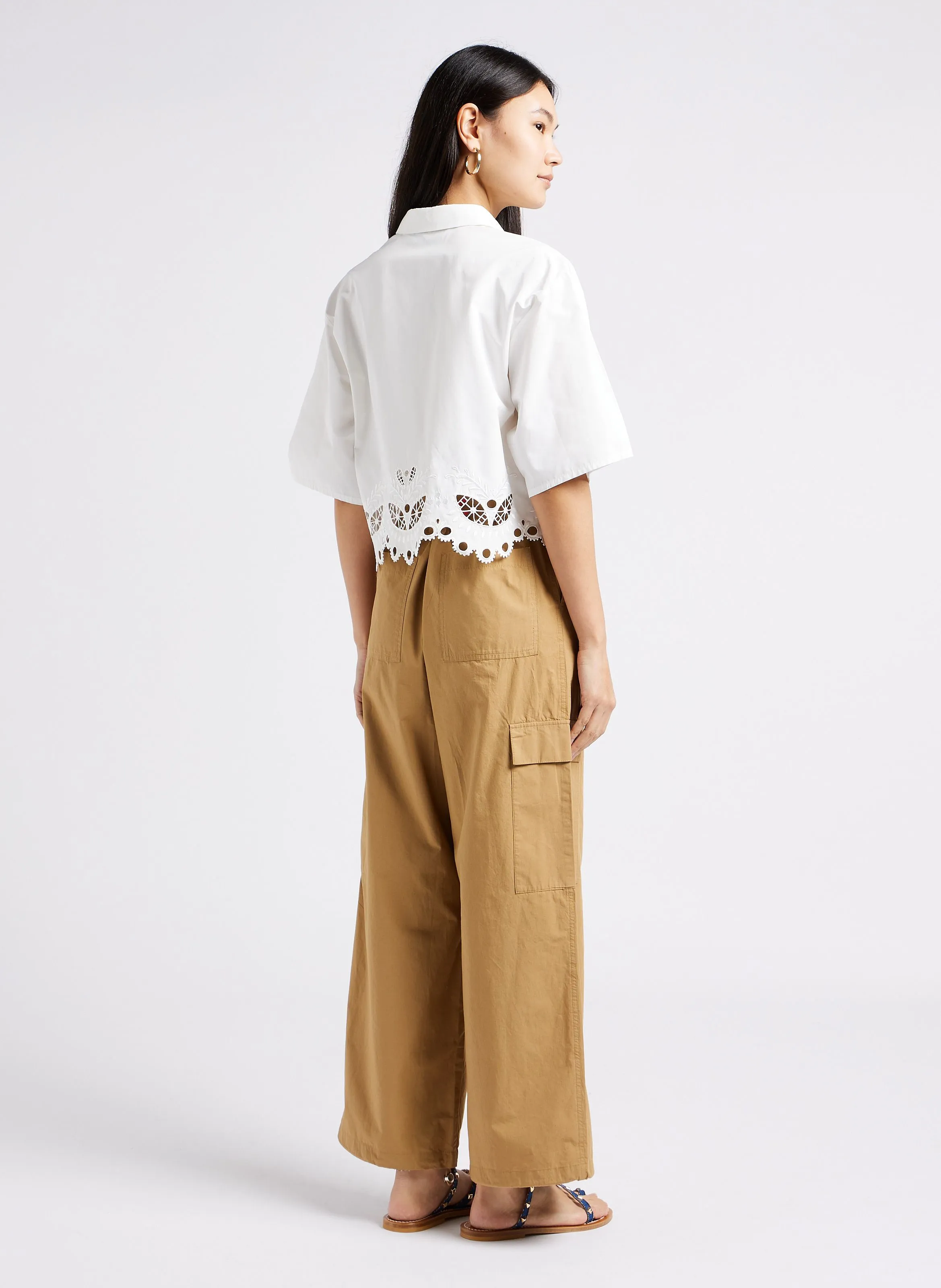 BERENICE PAULINE  PANTALóN CARGO DE ALGODóN EN BEIGE