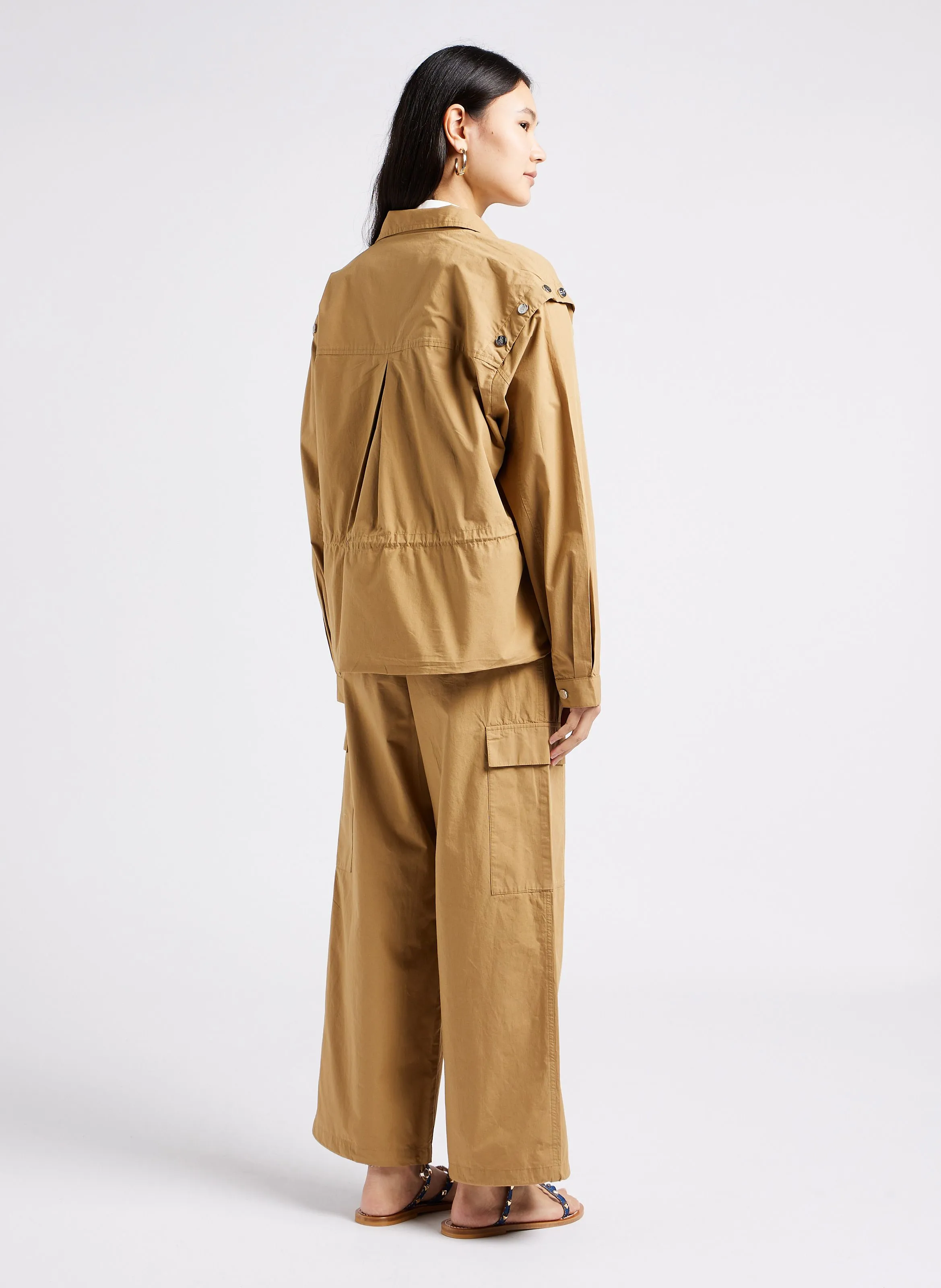 BERENICE PAULINE  PANTALóN CARGO DE ALGODóN EN BEIGE