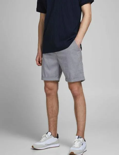 Bermuda azul de cuadritos estilo chino de Jack Jones
