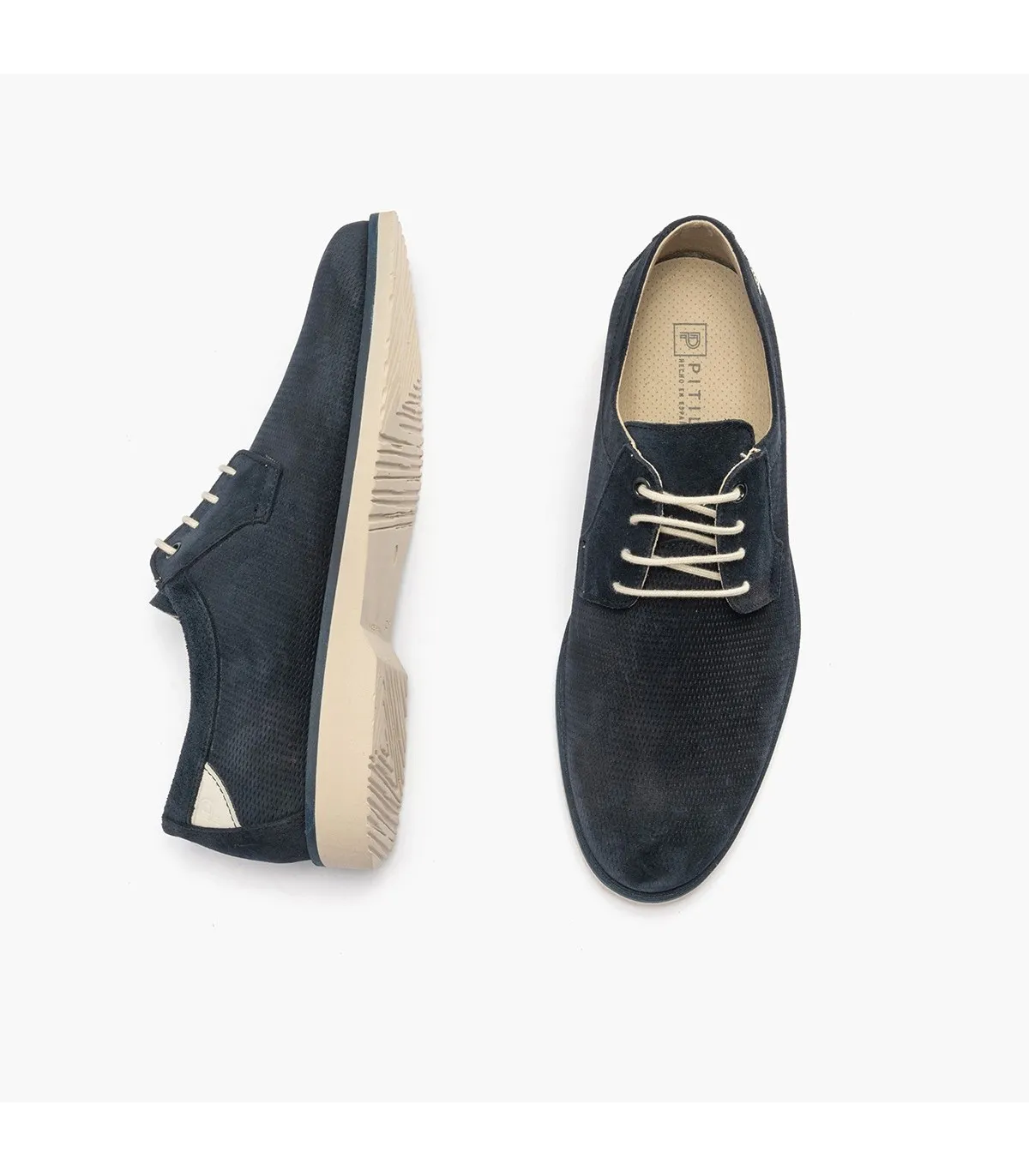 Blucher Marshall cordones hombre serraje AZUL