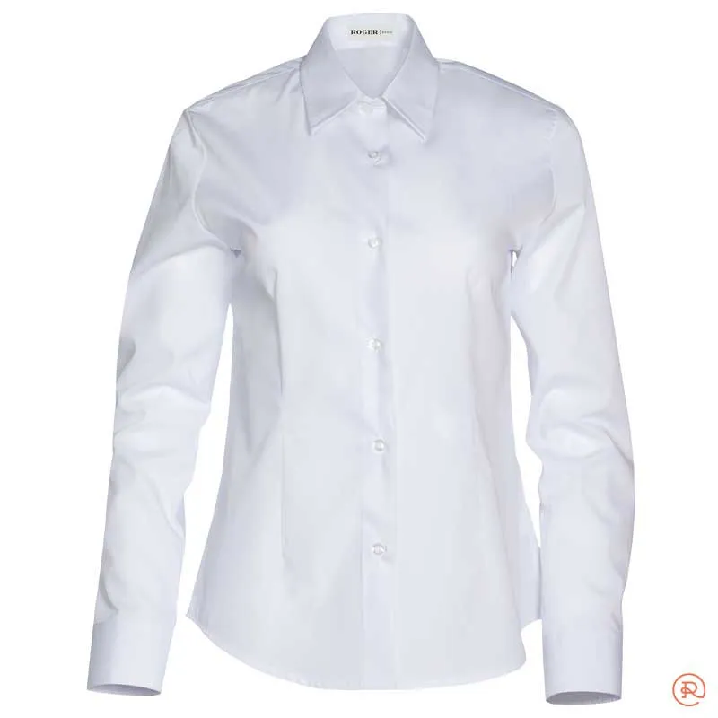 BLUSA BLANCA MANGA LARGA SIN BOLSILLOS DELON  ROGER