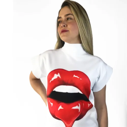 Blusa informal con estampado de Boca.