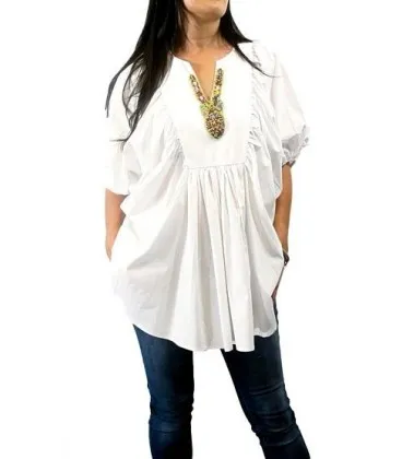 Blusa Oversize Blanca Beading