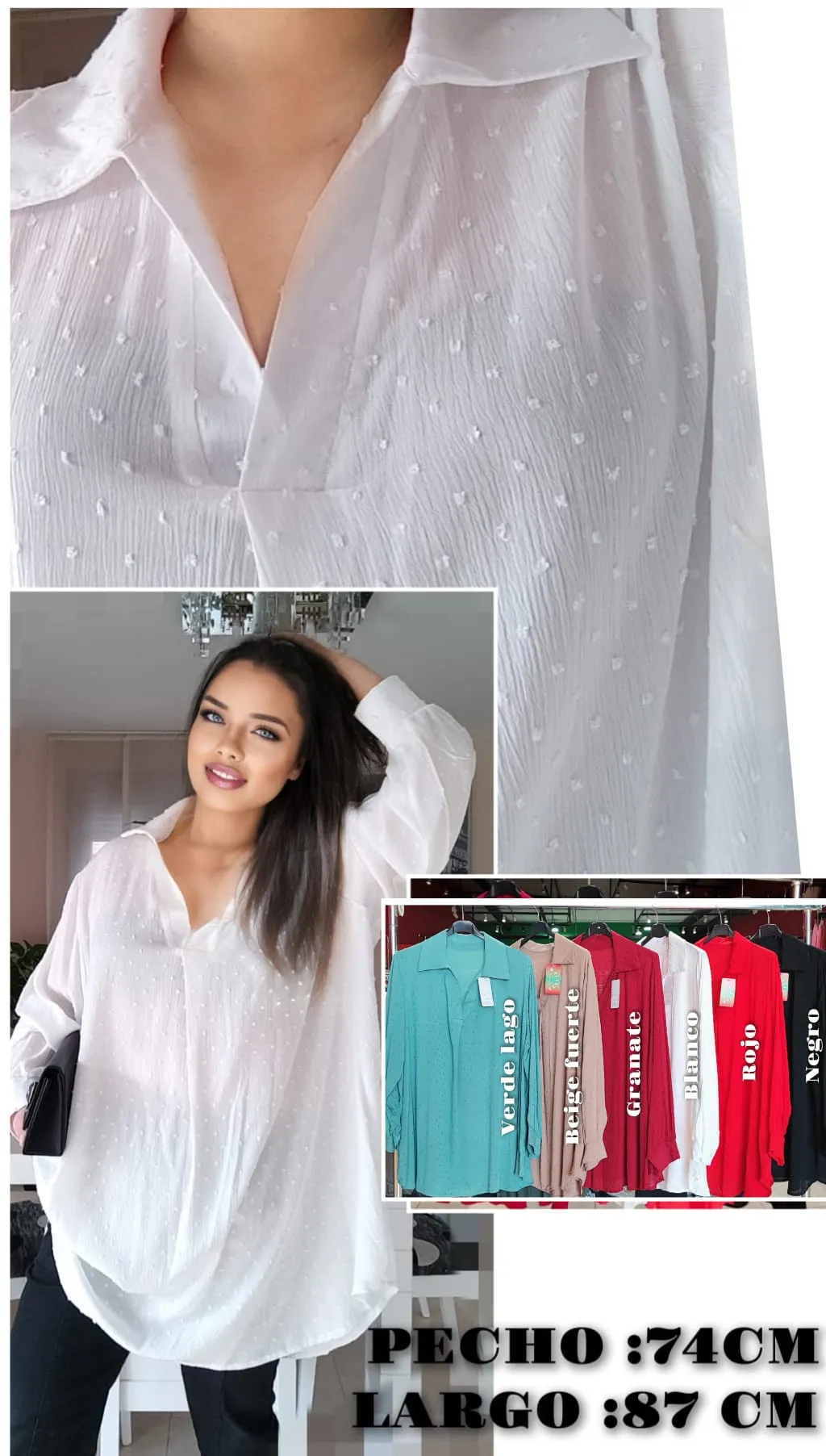 Blusa Plumeti Mujer Talla Grande