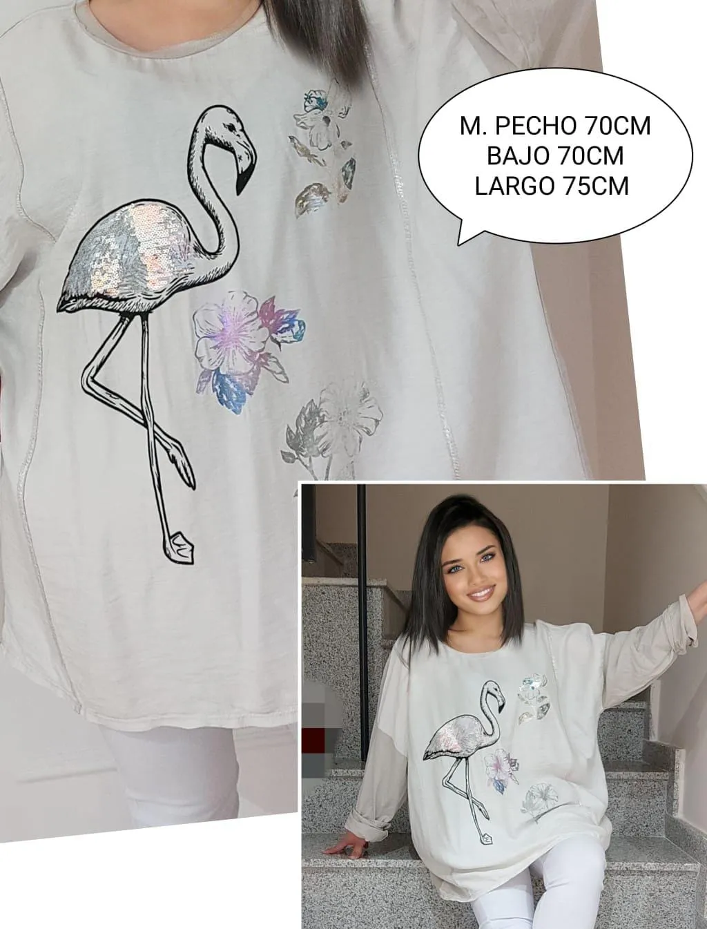 Blusón Flamenco Mujer Talla Grande