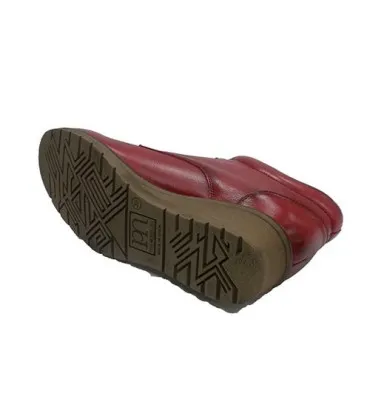 Bota cordones mujer con forro interior Pepe Menargues en rojo
