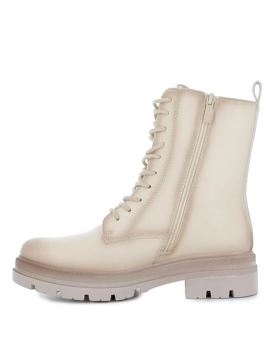 Bota militar blanca cordones para mujer HISPAFLEX