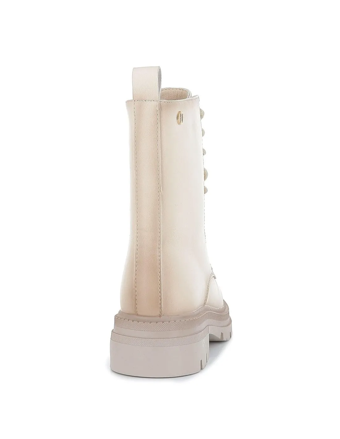 Bota militar blanca cordones para mujer HISPAFLEX