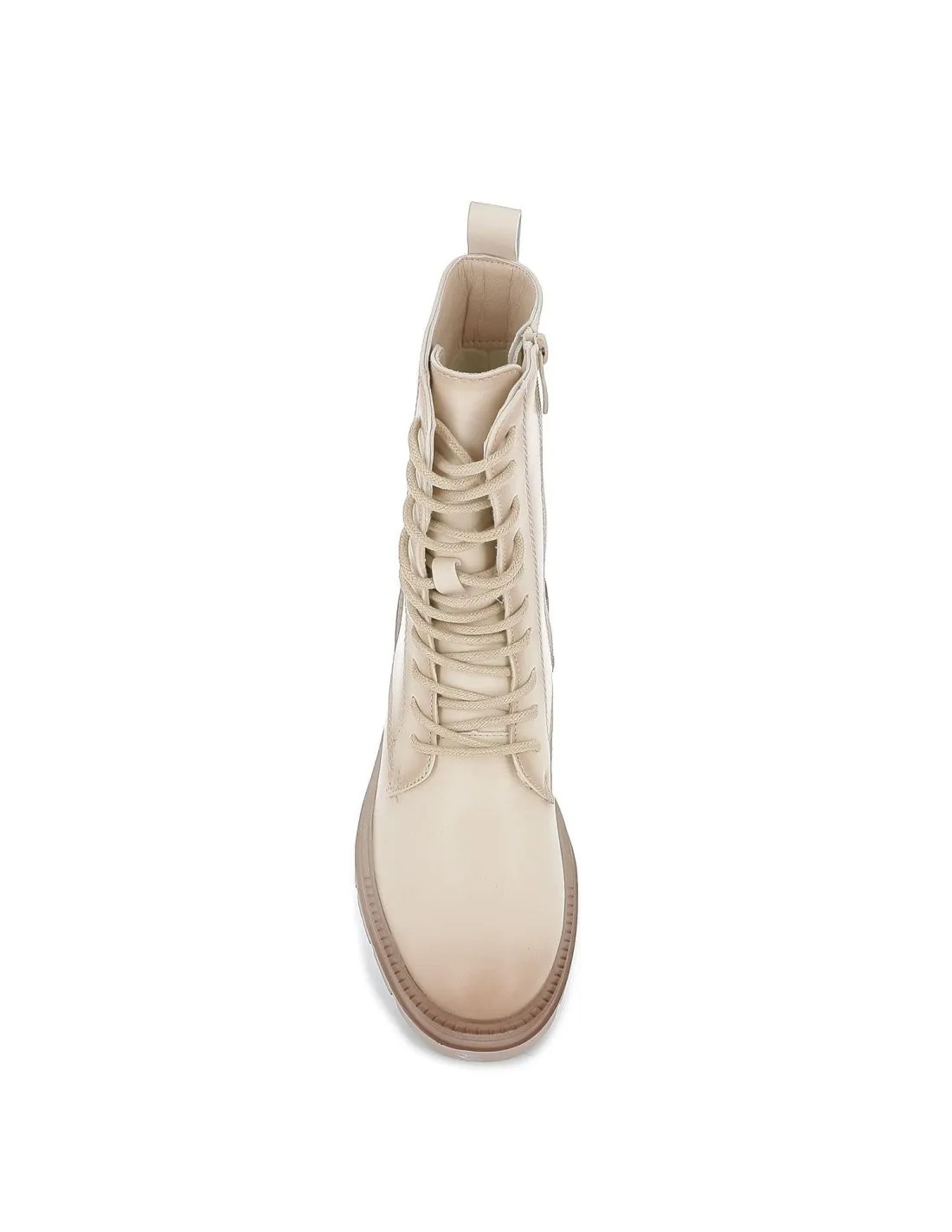Bota militar blanca cordones para mujer HISPAFLEX