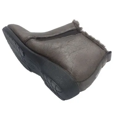 Bota mujer media caña cremallera lateral y elástico Doctor Cutillas en taupe