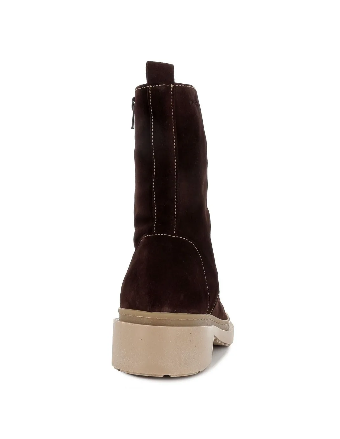 Bota plantilla acolchada cordones piel mujer marrón Wonders