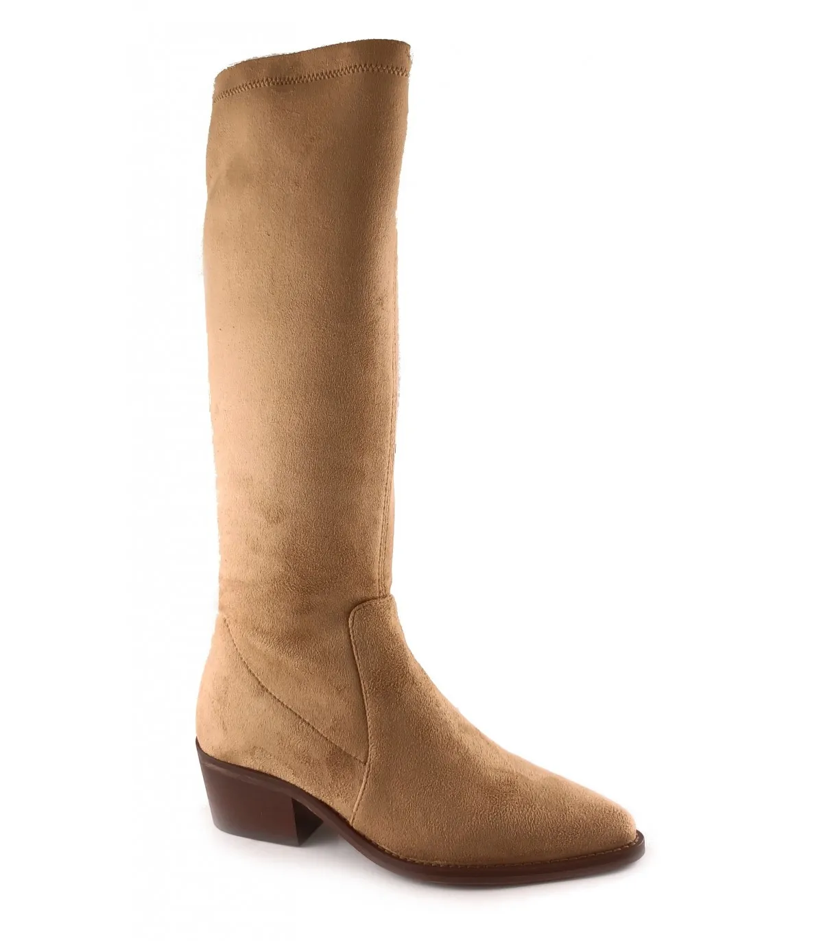 Botas de licra para mujer en color taupe