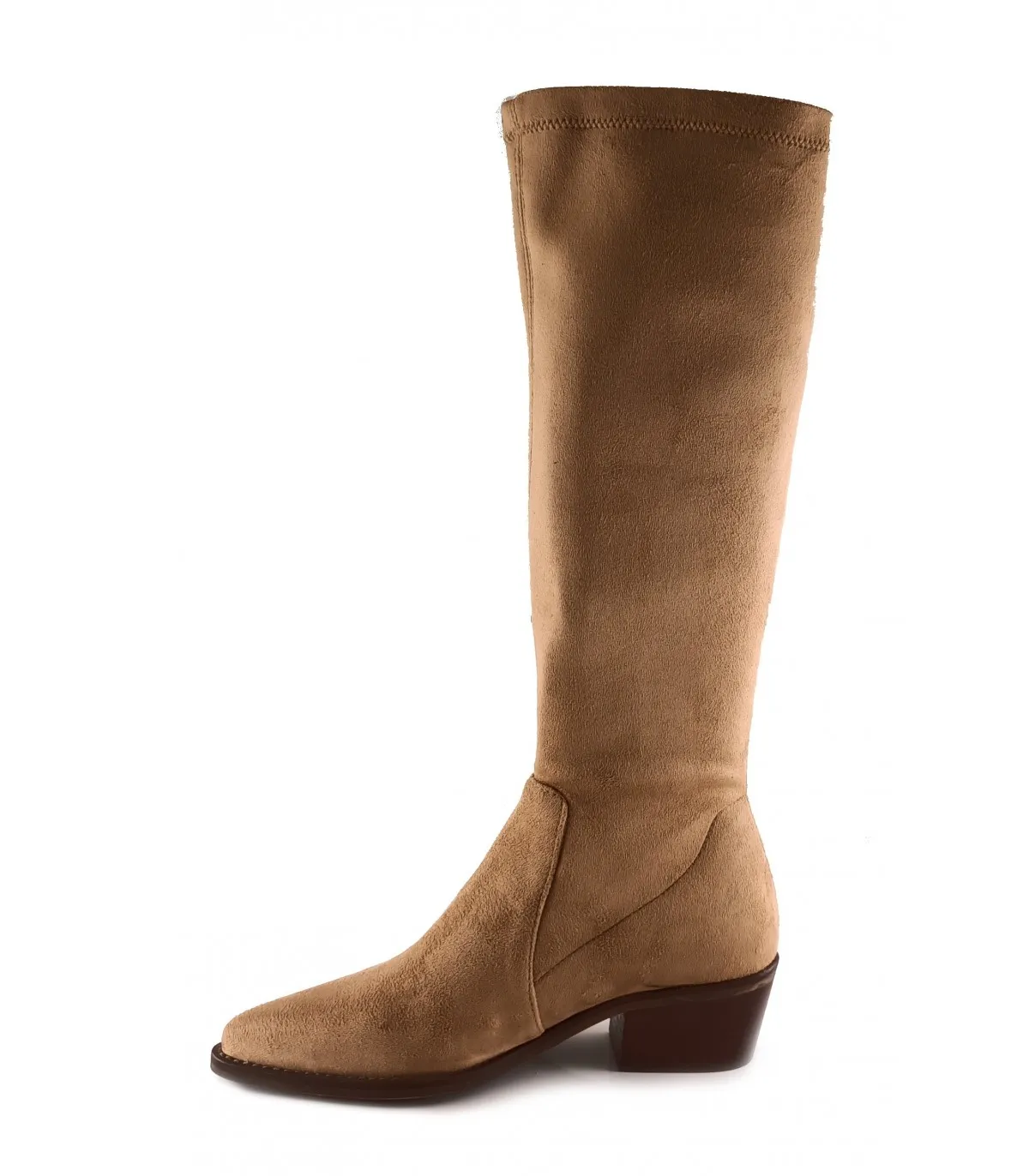 Botas de licra para mujer en color taupe