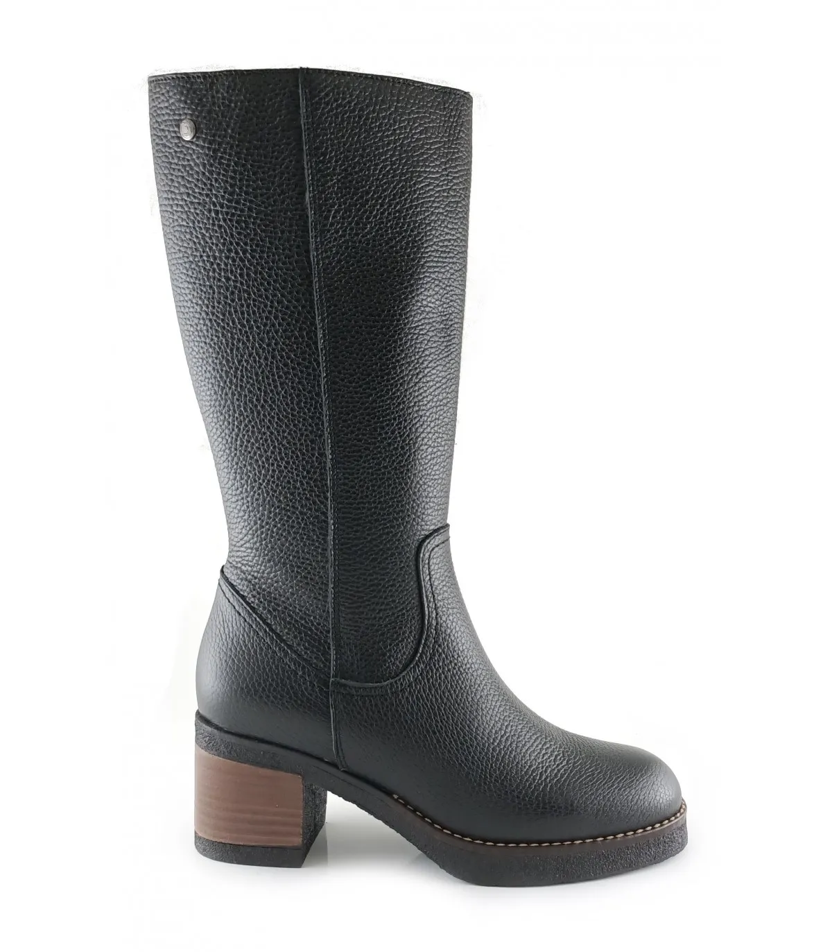 Botas de tacón en piel negra