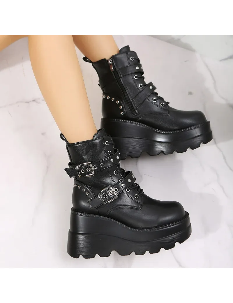 Botas medias mujer con plataforma