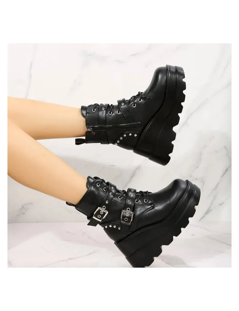 Botas medias mujer con plataforma