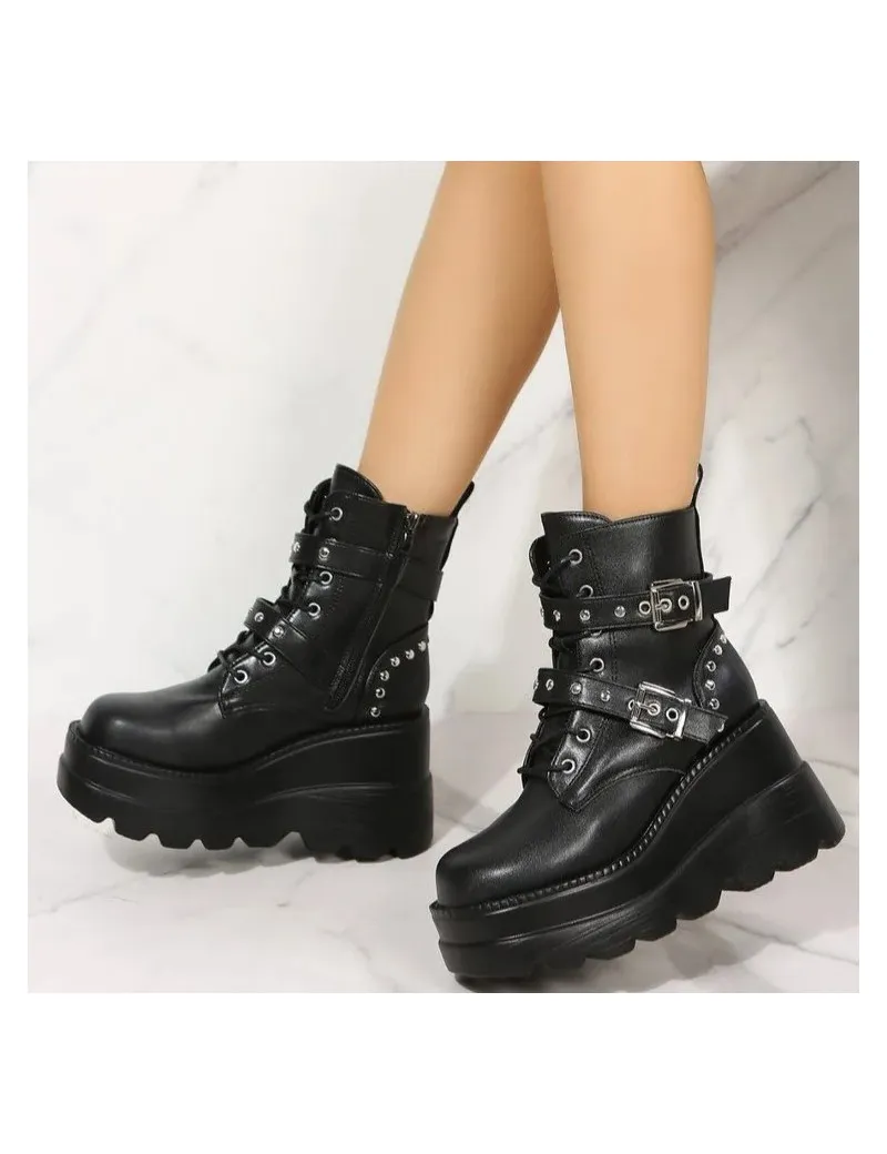 Botas medias mujer con plataforma