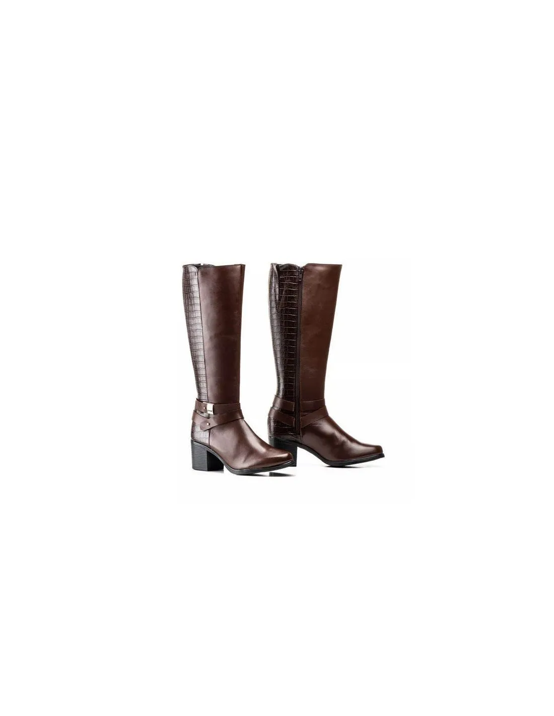 Botas mujer piel marrón