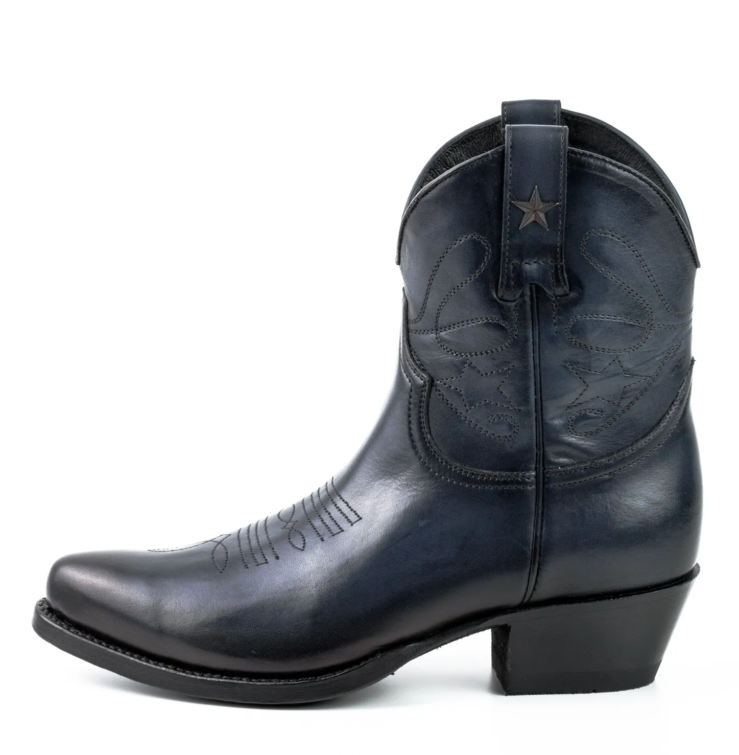 Botin cowboy mujer azul marino
