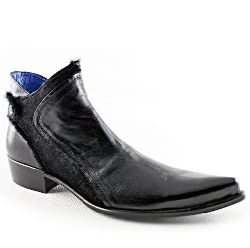 BOTIN HOMBRE NEGRO PIEL PUNTA DE PICO