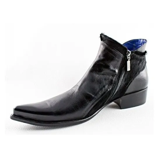 BOTIN HOMBRE NEGRO PIEL PUNTA DE PICO