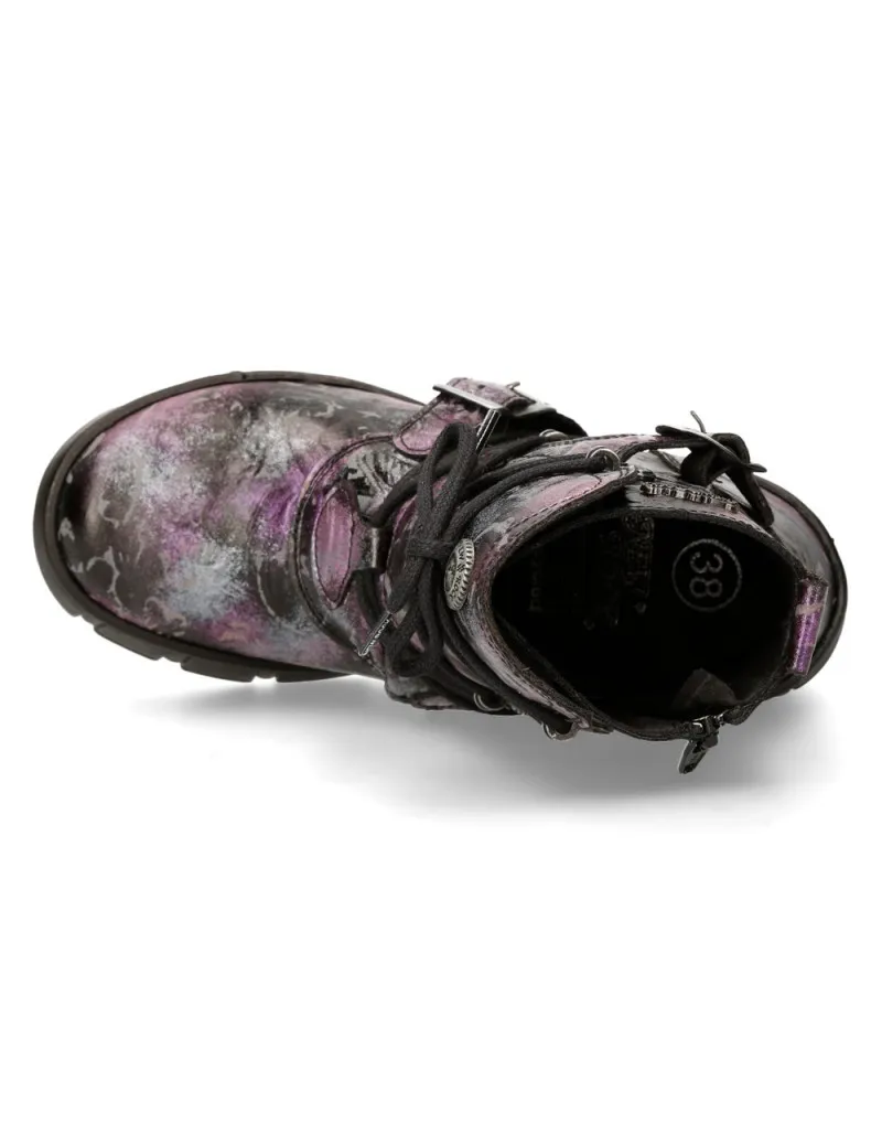 Botines para mujer vintage lila vegan
