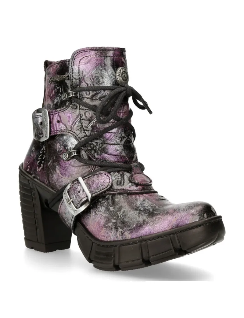 Botines para mujer vintage lila vegan